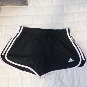 Adidas Running Shorts Black with Pink Stripes - Size Small - A17